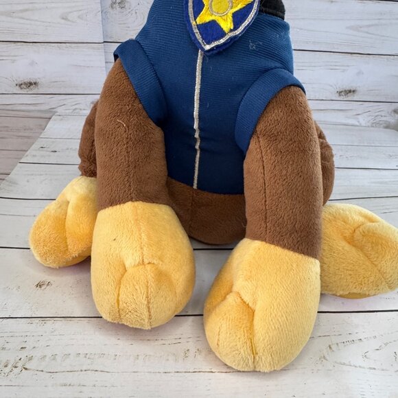 Paw Patrol Chase Plush Stuffed Animal Toy Dog 16" Brown Blue Hat Backpack Outfit - Picture 5 of 14